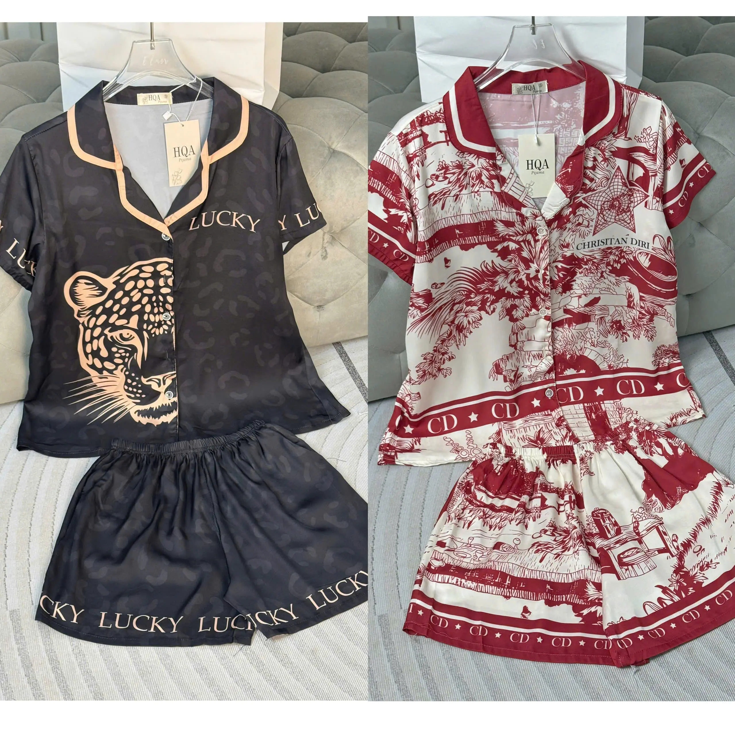 LATIN Đ6 ( 40- 62Kg) - Pijama latin lụa mịn thiết kế họa tiết DỄ THƯƠNG SANG TRỌNG, BỘ ĐÙI
