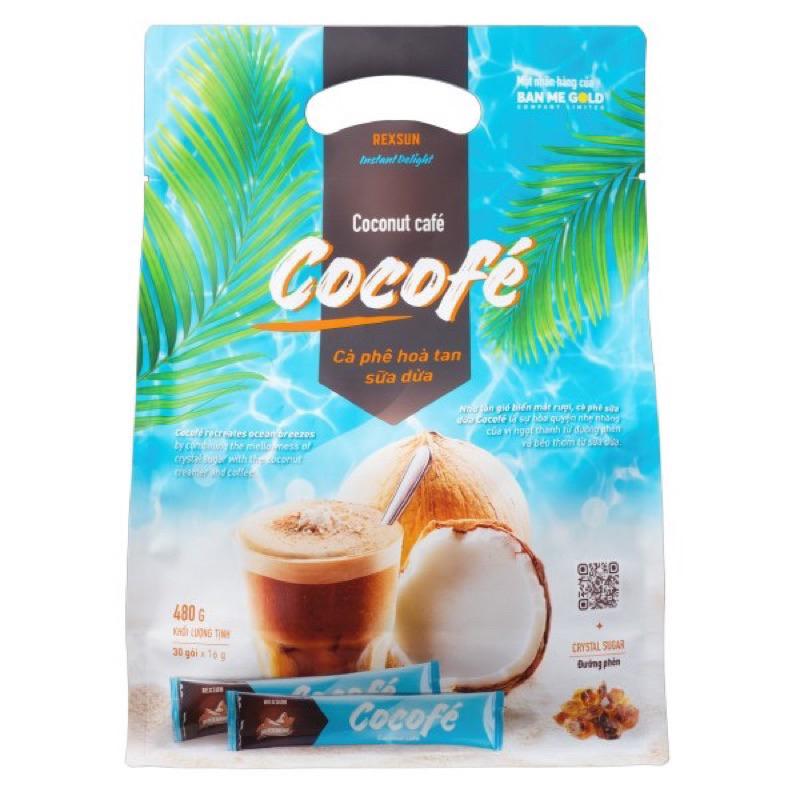 CÀ PHÊ HOÀ TAN SỮA DỪA INSTANT DELIGHT COCOFE TÚI 480G REXSUN