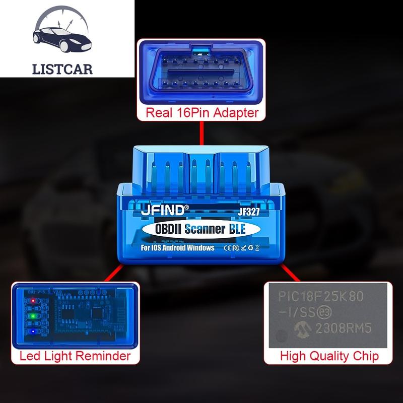 Máy Quét Xe Máy OBD2, JFIND JF327 V1.5, Bluetooth5.0, Tương thích với Android / IOS, Tương thích với Yamaha y15 và Honda, 3PIN đến 16PIN, Cáp OBD 2 4PIN, Máy Đọc Mã Lỗi Ô Tô, Công Cụ Chẩn Đoán Ô Tô, PK ELM327 4