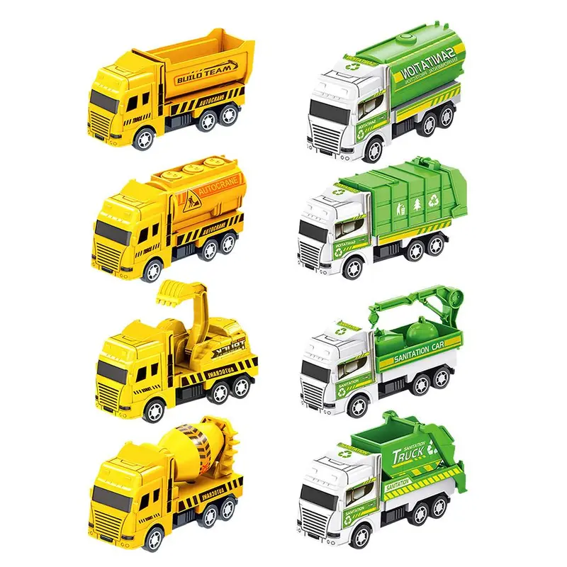 Xe Kỹ Thuật Kéo Lùi, Xe Đồ Chơi Trẻ Em, Mô Hình Máy Xúc, Xe Tải, Xe Cứu hỏa Mini, G1G9 8