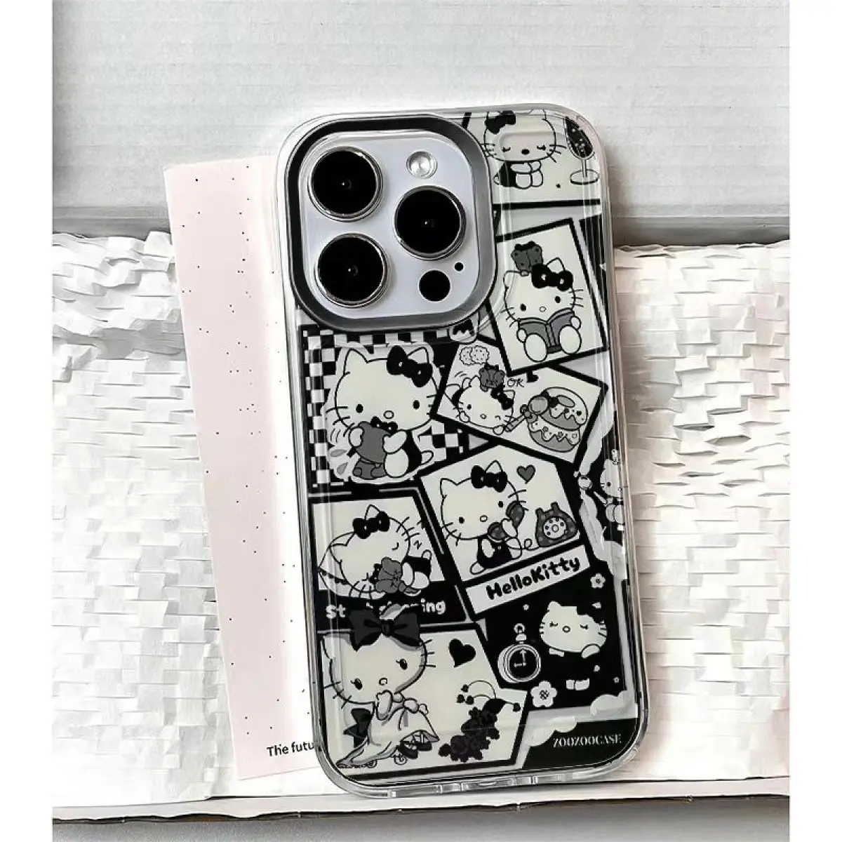 Cool ins cute black hello kitty kt cat stamp iPhone 11,12,13,14,15,16 pro max,16E,X/XS/XR,7/8 plus,13/12 MINI,soft transparent silicon material,shockproof waterproof cartoon phone case
