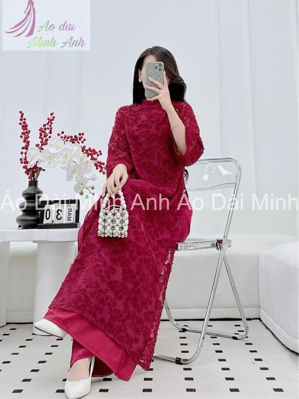 Áo Dài Dáng Xuông Rộng Lông Vũ - Áo Dài Minh Anh 2