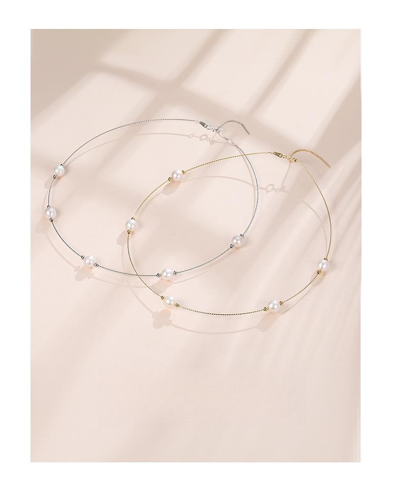 Product Introduction of Freshwater Pearl Choker S925 Sterling Silver Baroque Necklace for Women, Light Luxury Style, Starry Sky Adjustable Collarbone 0