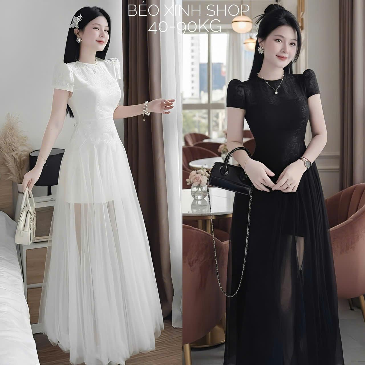Đầm Dự Tiệc Thiết Kế 2 Lớp Ren Tiểu Thư (Vải Ren 2 Lớp) Cao Cấp Thanh Lịch Cho Các Bigsize 40–90kg Béo Xinh Shop -A.1650