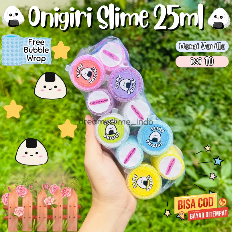 (10 PCS) SLIME ONIGIRI MURAH 25ML / SLIME MURAH / ONIGIRI SLIME MURAH/SLIME 25ML ISI 10/GROSIR SLIME Squishy Toys