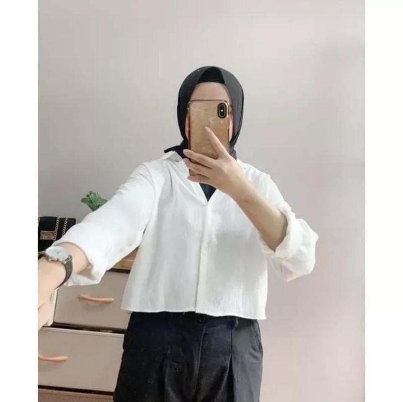 Kemeja Hanin Crop Cringkle 1