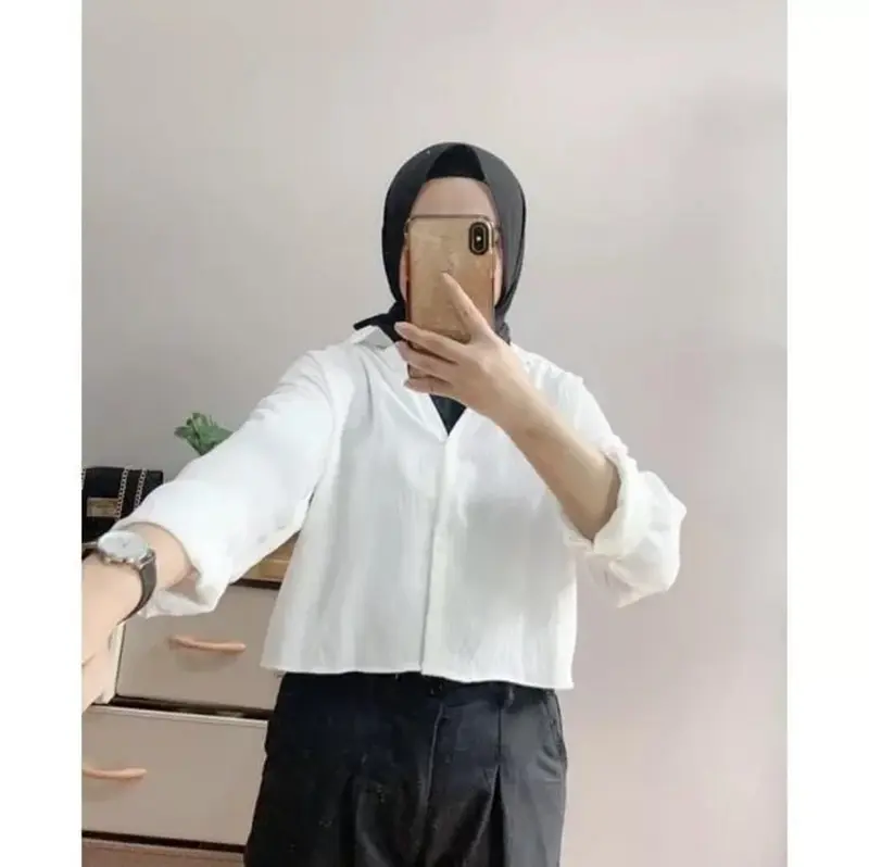 Kemeja Hanin Crop Cringkle 1