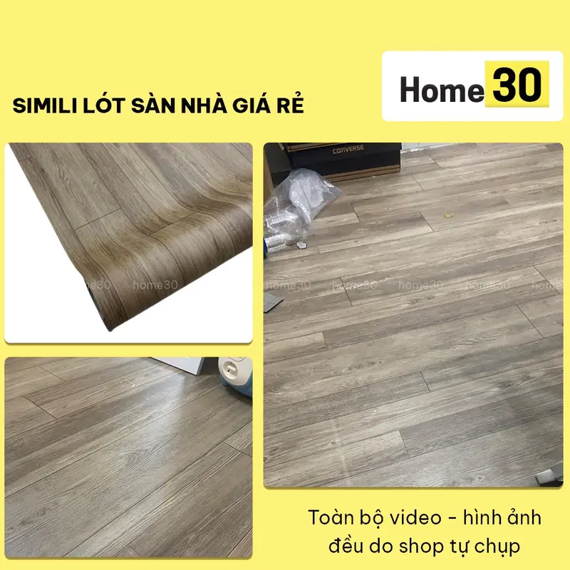 Simili lót sàn vân gỗ nhám chống nước giá rẻ, thảm nhựa lót sàn pvc dạng cuộn khổ 1m 5