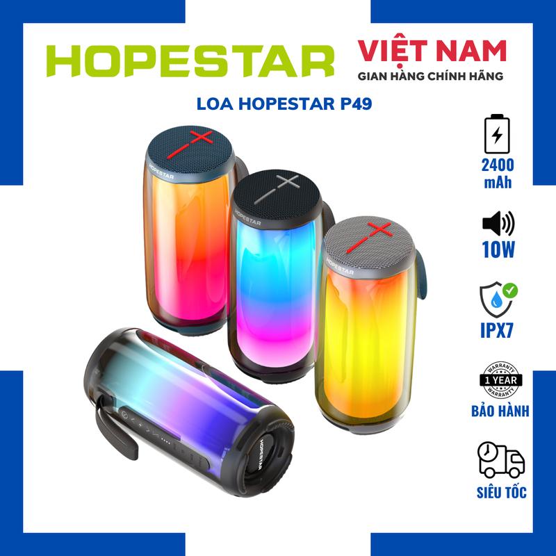    TẶNG NHẠC   Loa Bluetooth Hopestar P49 Công Suất 10W Bass Mạnh Chống Nước IPX6 Đèn Led RGB Pin 2400mAh Phát Nhạc 6 Giờ Cổng Sạc Type-C Chuyên Nghe Nhạc Decor 