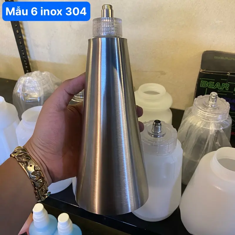 Bình Nhựa 1L Thay Thế Cho Bình Foam Bình Bọt Tuyết Rửa Xe - Đường Kính Miệng 55mm 6