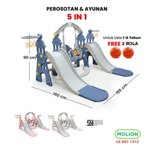 Prosotan Ayunan 5in1 Double Baby Play Perosotan Seluncuran Mainan Anak HDPE Playground 001-M1313