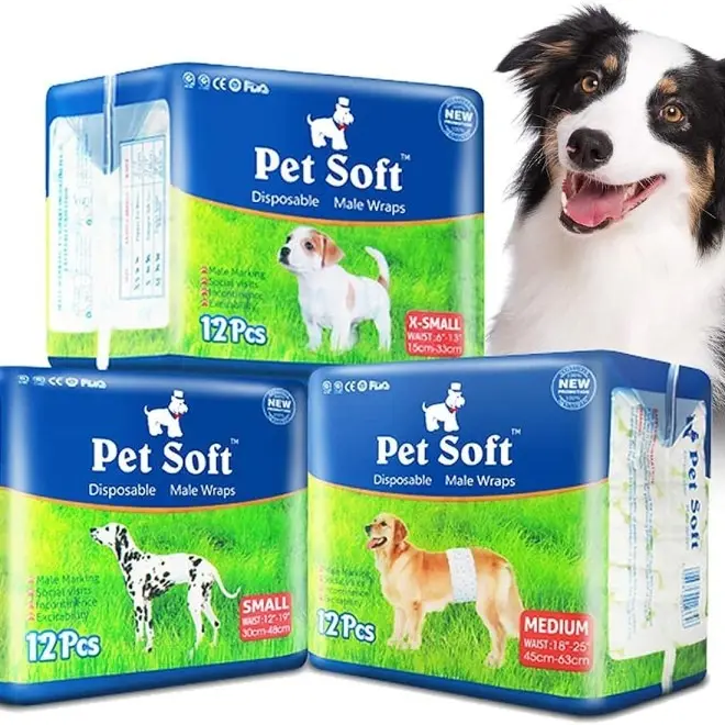 PETSHAVEN PET SOFT DOG DIAPER DISPOSABLE MALE WIPES POPOK ANJING JANTAN LELAKI 12PCS 0