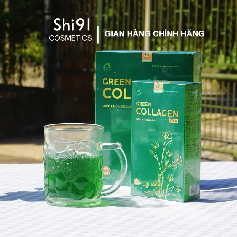 Bột Diệp Lục Collagen Gold Green Family - hộp 30 gói - thực phẩm chăm sóc sắc đẹp 1