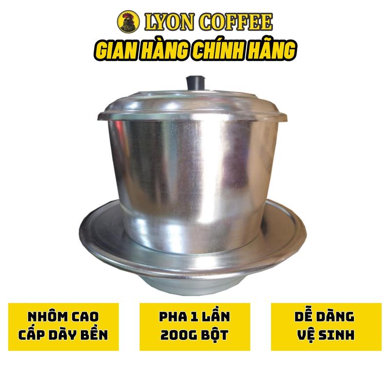 Dụng cụ pha phin cà phê truyền thống - Phin cafe nhôm lớn 200gr