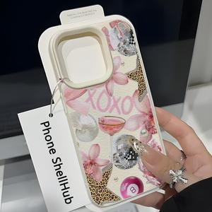 Funda para celular Xoxo de piel de litchi con impresión UV, cubierta protectora suave de tpu para modelos de iPhone y Samsung, artículo de regalo moderno