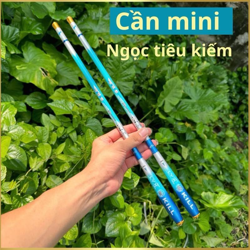  Cần câu cá mini ngọċ tiêu kiếm thu gọn 40cm bỏ cốp  nhét túi giấy vợ Fishing 
