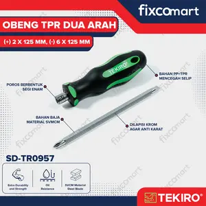 Tekiro Obeng TPR Dua Arah PH2 X 125 mm / Tekiro Obeng 2 Arah