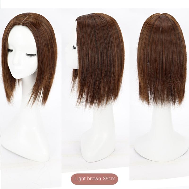 Product Introduction of Increase Hair Volume Synthetic Topper Hairpiece Hair Extension Middle Part Invisible Clourse Hairpieces Natural Seamless Long Straight Hair Women 9