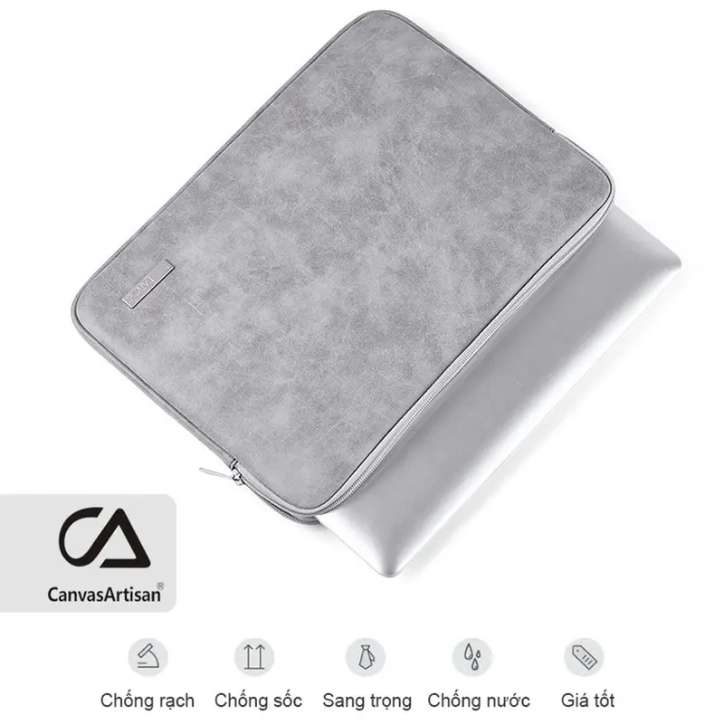 Túi chống sốc Laptop máy tính Mac da sang chảnh CanvasArtisan chính hãnġ Nam Bag Nhung Balo Đồng 1