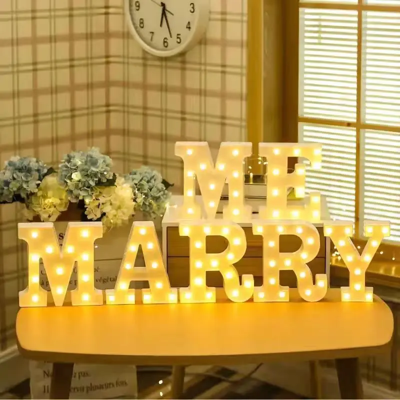 Led Letter Lights A-Z Alphabet Lamps Romantic Confession Birthday Wedding Christmas Party Decoration
