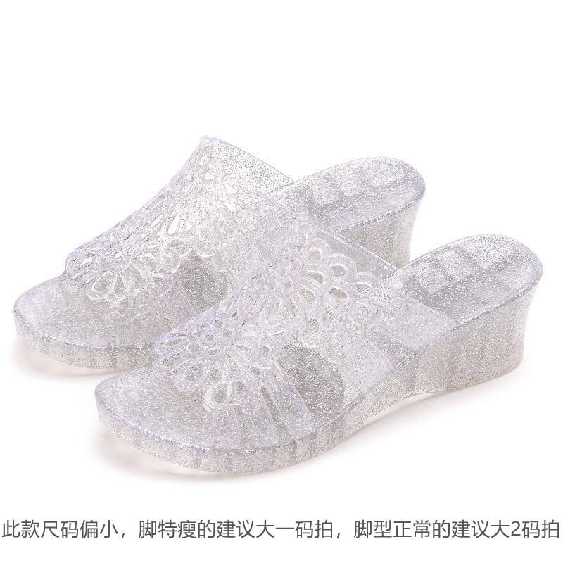 Dép Lê PVC Đế Xuồng, Dành Cho Nữ, Thời Trang, Chất Liệu Nhựa Pha Lê, Thích Hợp Sử Dụng Trong Nhà Và Trong Phòng Tắm, Mặc Bên Ngoài, Dép Cho Mẹ DéP Shoes 6