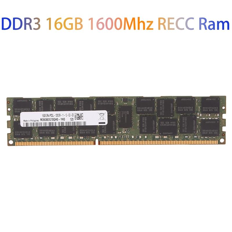 Bộ nhớ RAM DDR3, 16GB, 1600Mhz RECC, Bộ nhớ PC3-12800, 240Pin, 2RX4, 1.35V, Bộ…