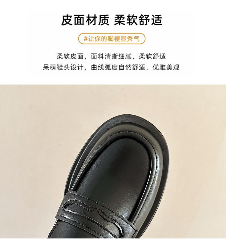 Product Introduction of Authentic Leather Loafers Women's 2024 Spring New Japanese JK Mary Jane Shoes Small Leather Shoes Slip-on Horsebit Buckle Pumps 9