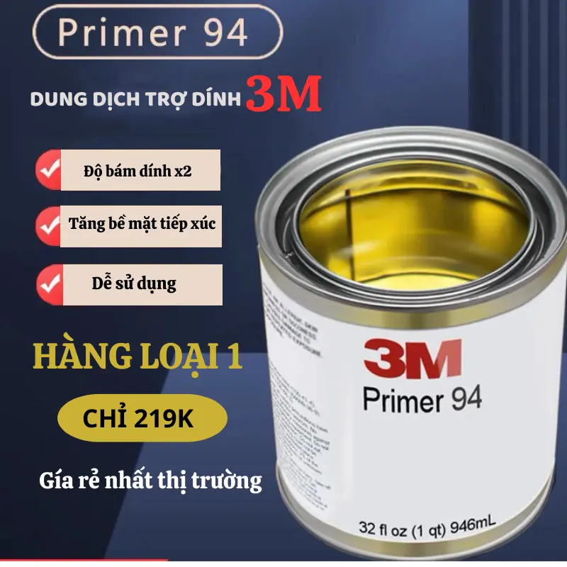 Trợ dính Primer94 siêu to loại 1 lít chính hãng 3m - siêu dính - siêu chắc - keo nước màu vàng - keo mồi