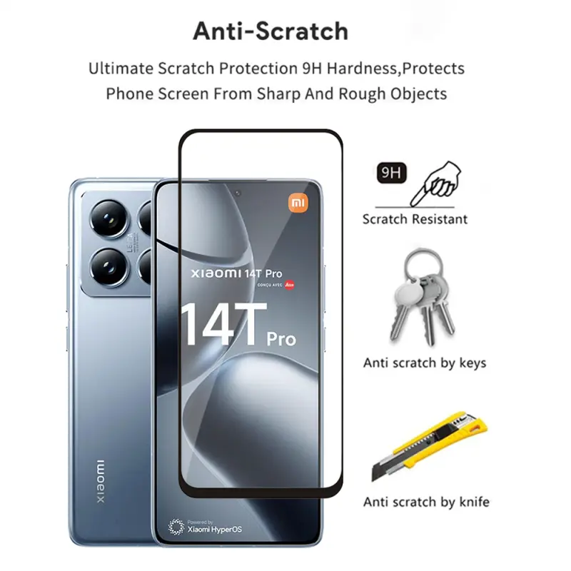 Phim Kính, Cho Xiaomi 14T Pro Và 14TPro, Bảo Vệ Màn Hình, Kính Cường Lực, Trong Suốt, HD Trong Suốt, Vỏ Bảo Vệ, Phim Trước, Có Sẵn Trong 1-2 Chiếc 2