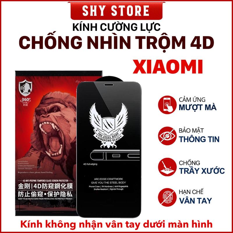 [CHỐNG NHÌN TRỘM] Kính cường lực cho Xiaomi 15 14T 14 13T 13 12T 12 11X 11T 11i 11 10T 10i 10 9T 9 6X Lite Pro NE 4G 5G Mua 2 kính tặng 1 kính, Độ cứng 9H KingKong phủ nano Không nhận vân tay Phụ Kiện