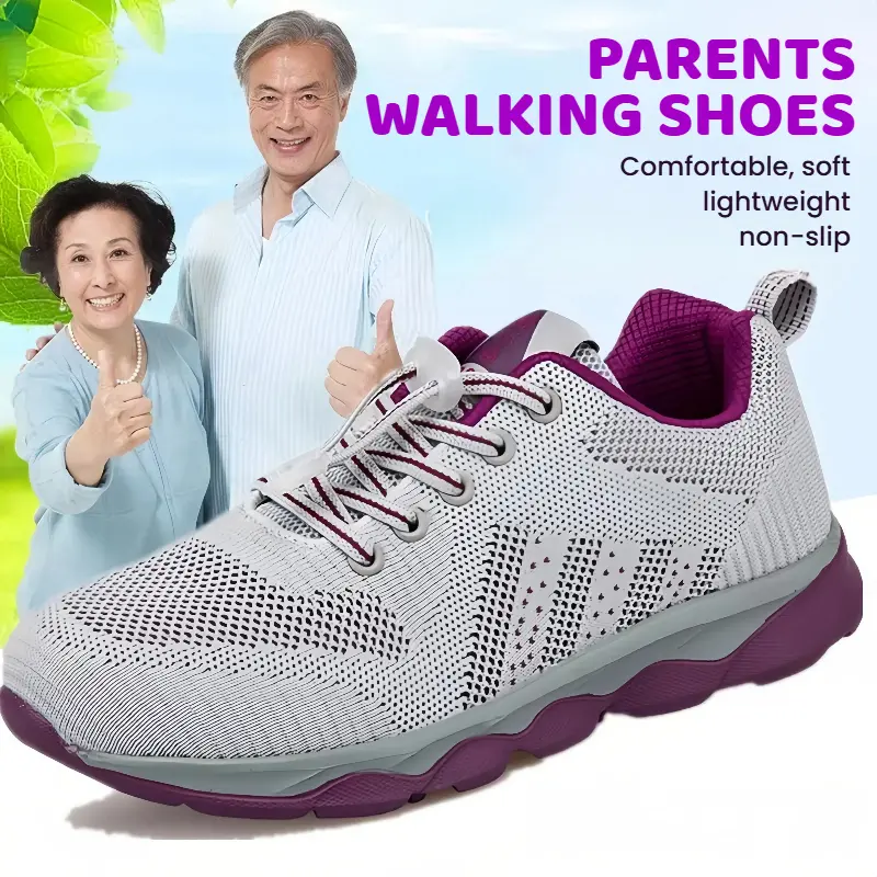 New Fashion Walking Shoes Elderly Lightweight Comfortable Running Shoes Breathable Soft Sneakers