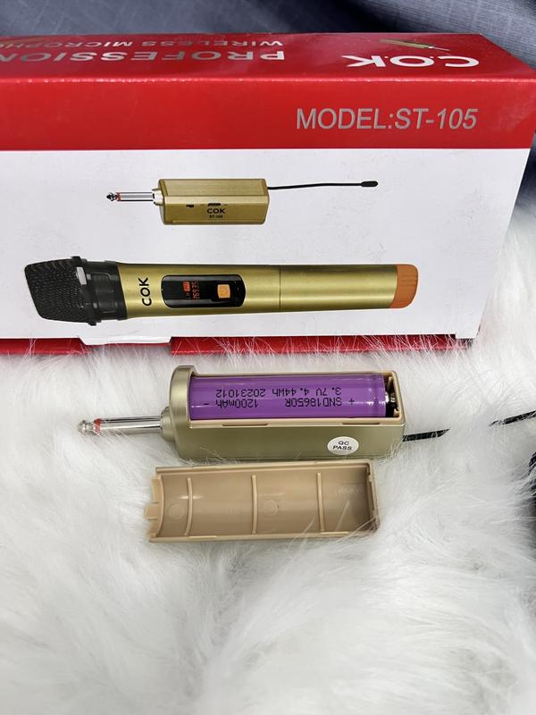 Micro Karaoke Không Dây COK ST - 105 Micro Hát Karaoke Pin Sạc Đa Năng Dùng Cho Loa Kéo, Amly, mixer, vang số. Bluetooth 4