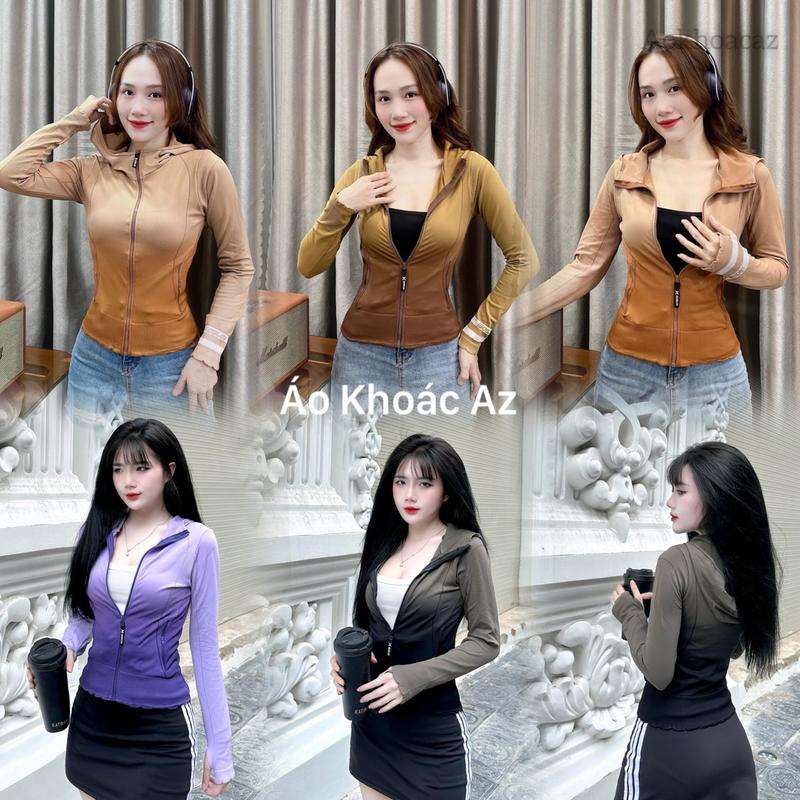 36-70kg Áo Khoác Nữ Loang Màu Form Lỡ Vải Thun Dệt Kim Ôm Body Mẫu Mới Loang-Viền Tay . Áo Khoác Nữ Tập Gym Yoga Chạy Bộ DK-LO