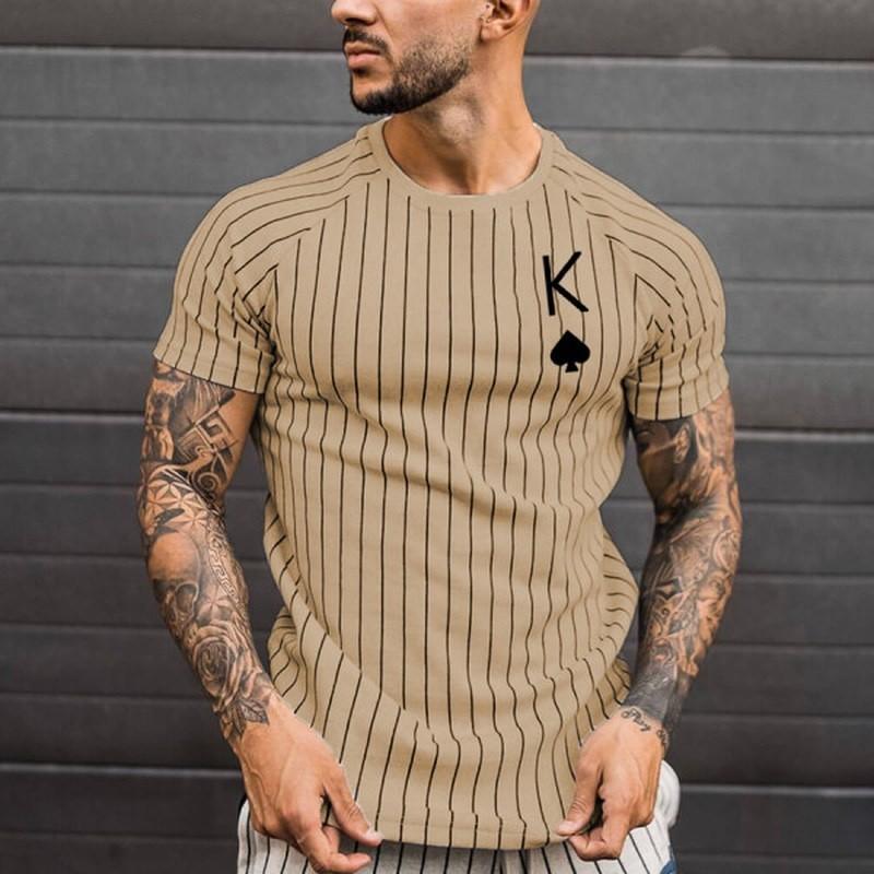 Product Introduction of Zebra striped poker printed short sleeved 2024 latest spring unisex T-shirt summer men's 3D printed round neck quick drying top 5