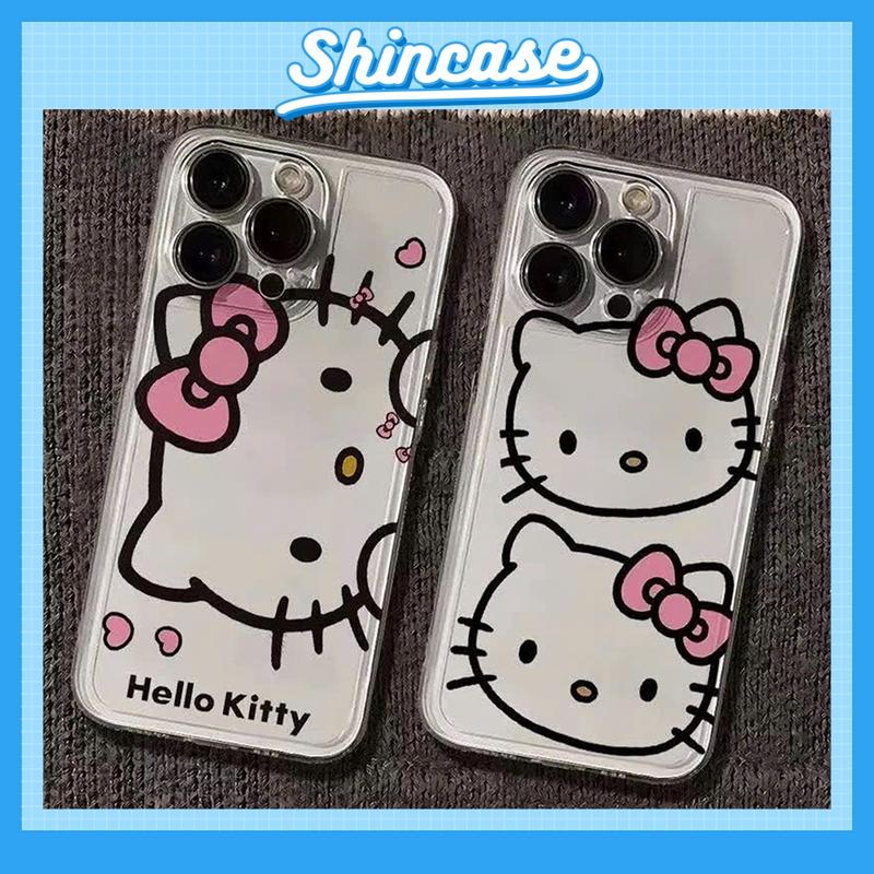 Ốp Lưng iPhone Hello Kitty Viền Thẳng Chống Sốc Trong Suốt Bảo Vệ Camera -iP 6/7/8/Plus/X/XS/11/12/13/14/15/16/17/Pro/Max
