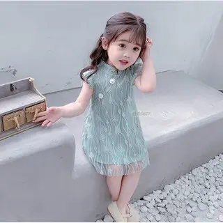 Dress Baju Cheong Sam Anak Perempuan Satin Elegan Simple Cantik Murah Import [CH02] 3