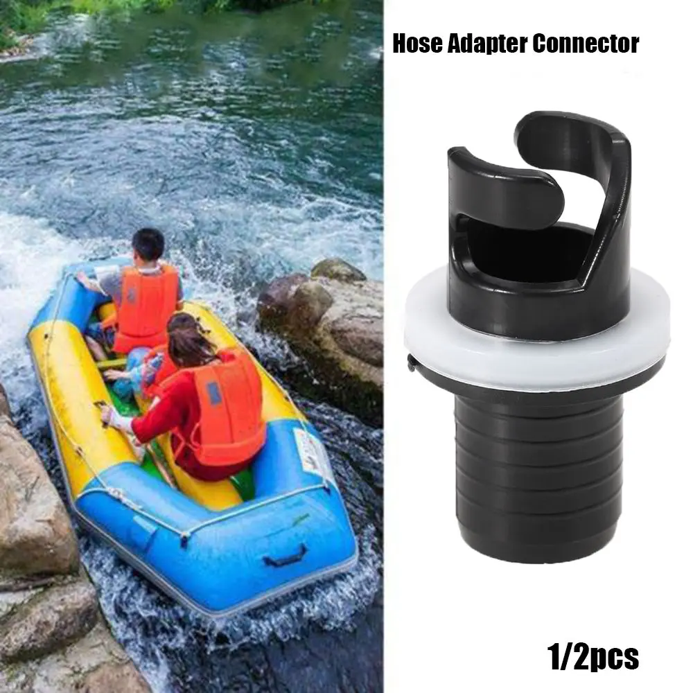 1/2pcs Black PVC Electric Pumps Raft Foot Pump Screw Hose Adapter Inflatable Boat Connector Fishing Kayak Accessories Air Valve Caps