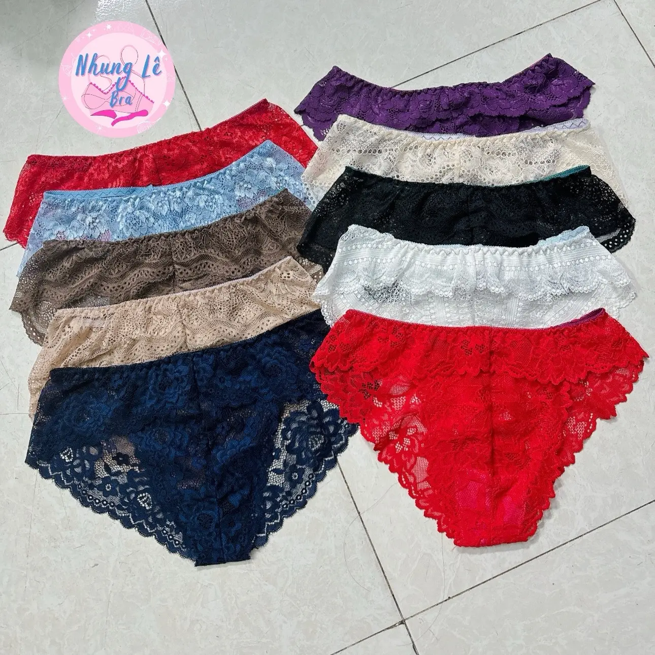 [Set 20 quần] Quần lót nữ ren công chúa mềm mại, nữ tính, quyến rũ, không lộ viền Women,( hàng bình dân ) Voi