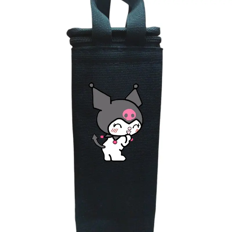Túi đựng bình kuromi đuôi xám 1200ml có lớp cách nhiệt ngang 10cm x cao 25cm x rộng 10cm M14 1