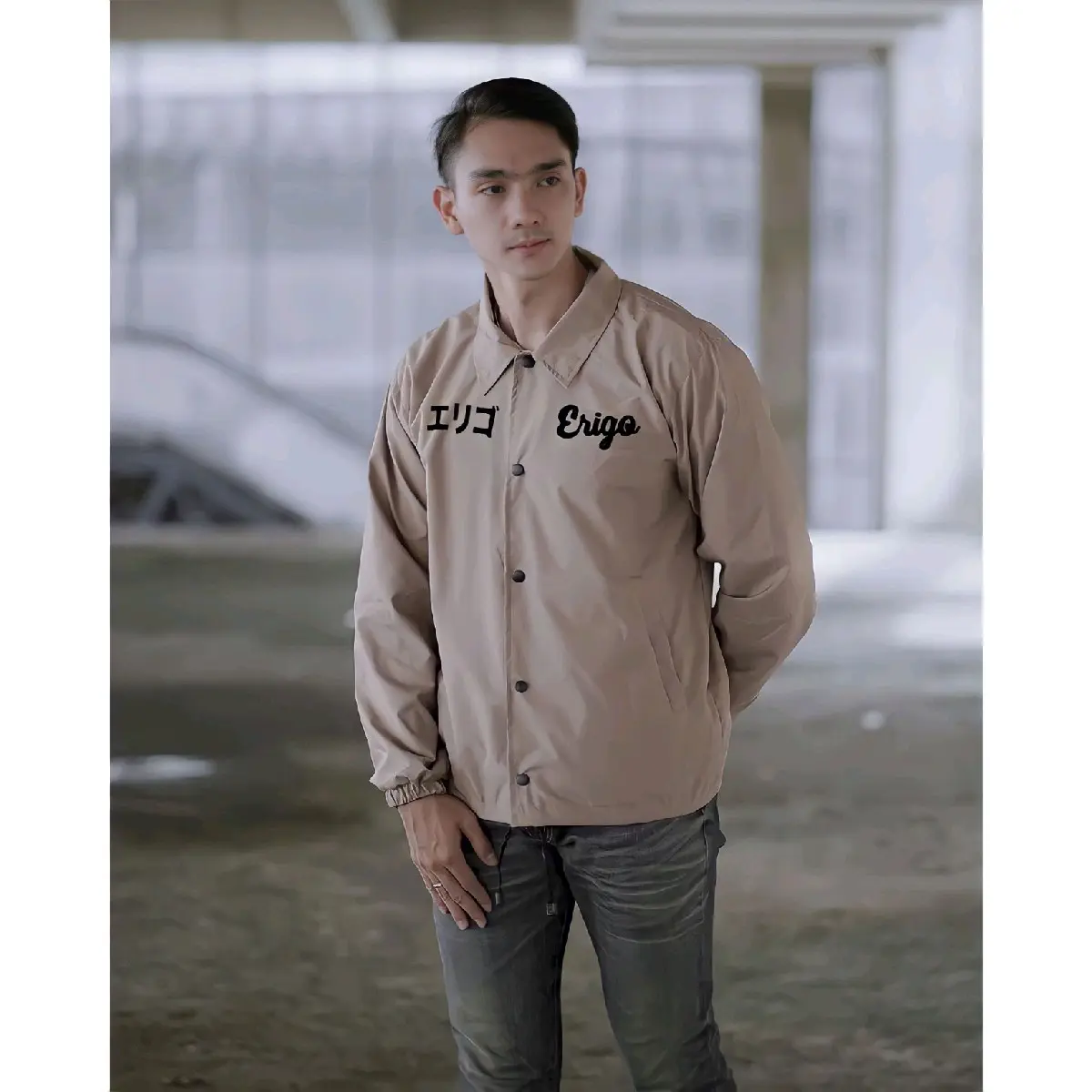 jaket coach distro erigo pria wanita bahan taslan Musim dingin Parasut Casual Cowok Tebal Parka Waterproof