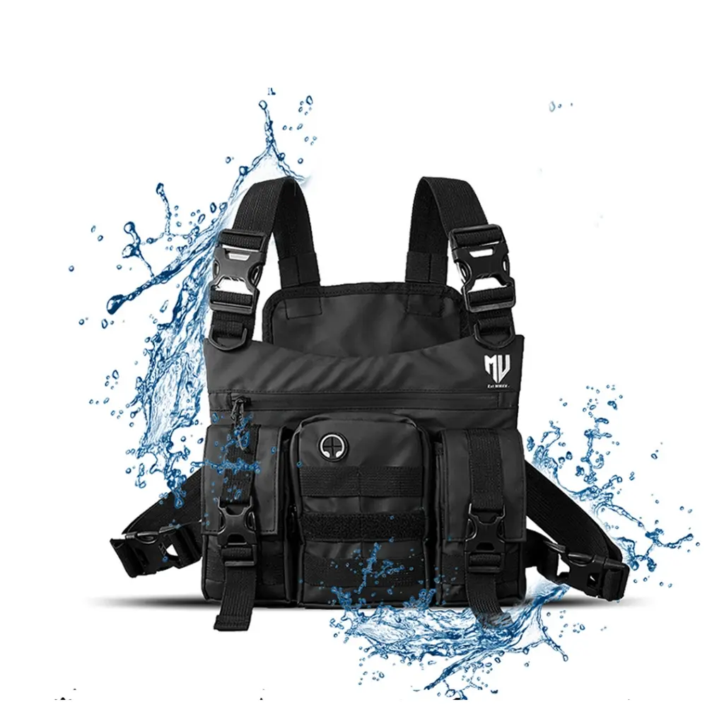 Mivver | Waterproof Chest Bag Waterproof Chestbag Black Fire Men's Vest Bag