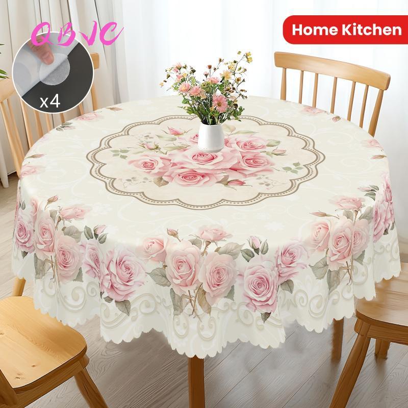 Product Introduction of Khăn trải bàn tròn hoa hồng Cổ Điển Thích hợp cho nhà bếp gia đình, trong nhà và ngoài trời, Lý Tưởng cho lễ kỷ niệm ngày lễ, đồ Trang Trí nhà cửa, 1 mảnh 7