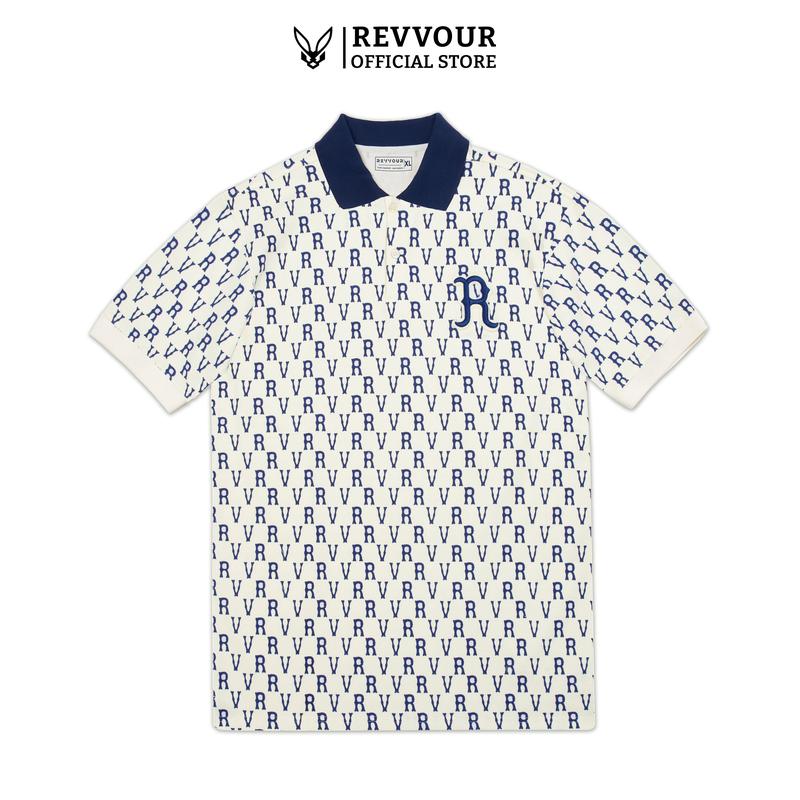 Áo Polo Nam Magu Kem Monogram Cotton Cá Sấu (100% Cotton) Co Giãn 4 Chiều/ Form Regular - REVVOUR Menswear áo  polo  có hộp đựng tặng quà