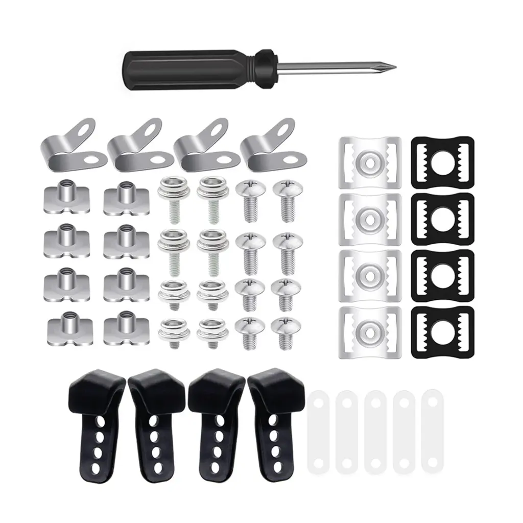 【Ready Stock】 60pcs Football Helmet Repair Kits Hockey Helmet Replacement Parts with Srewdriver Visor Clips Rubber Gasket Screw Nut