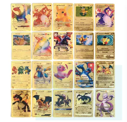 54pcs Kartu Pokemon Logam Emas Vmax GX Energy Card Collection Battle Card QDD kotak  games  Toys 4