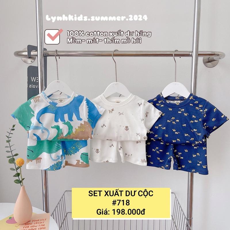 Set 3 bộ quần áo Cotton cộc tay Bé Trai  , bộ quần áo cộc tay cho bé trai mặc mùa hè 2