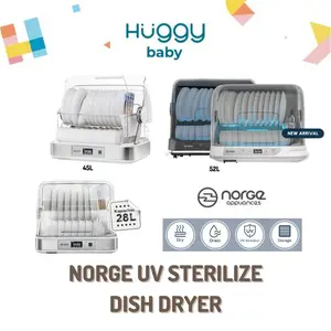 Norge 4in1 Table Top UV Dish Dryer 45L 350W | Sterilizer Alat Makan - 52L PUTIH, NO BUBBLEWRAP