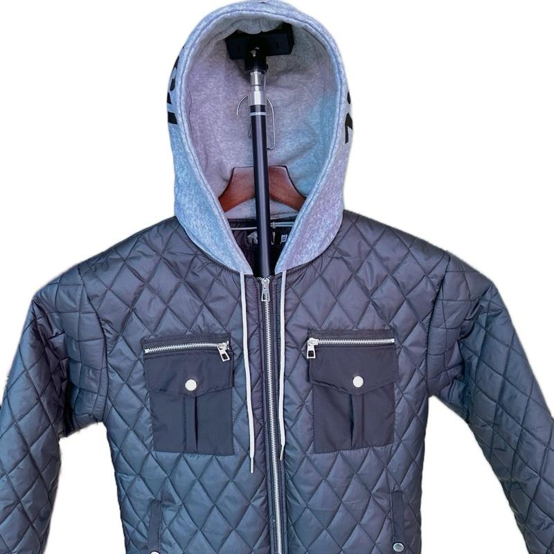 Áo Phao Trần Trám DS Quy phối Mũ Nỉ Hàng 3 Lớp Có Khoá Kéo Bản Tem Mác Chuẩn Jacket Nam Menswear unisex áo khoác & áo choàng khóa kéo có thể giặt máy