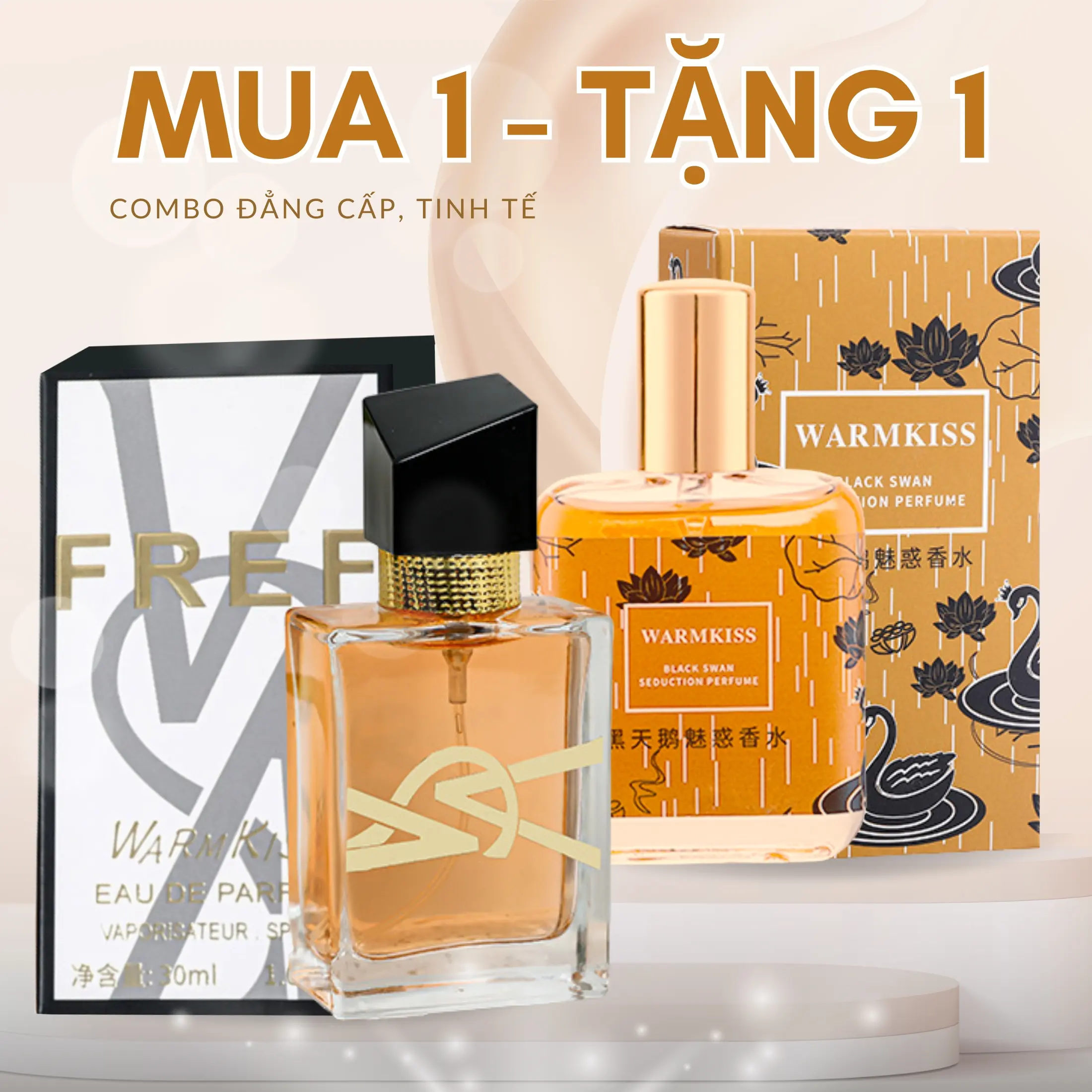 (MUA 1 TẶNG 1) Nước Hoa Nữ Thơm Lâu Warm Kiss Venus 30ml Hương Thơm Ngọt Ngào Sâu Lắng Tặng Ngay Dầu Thơm Nữ Warm Kiss Thiên Nga 30ml