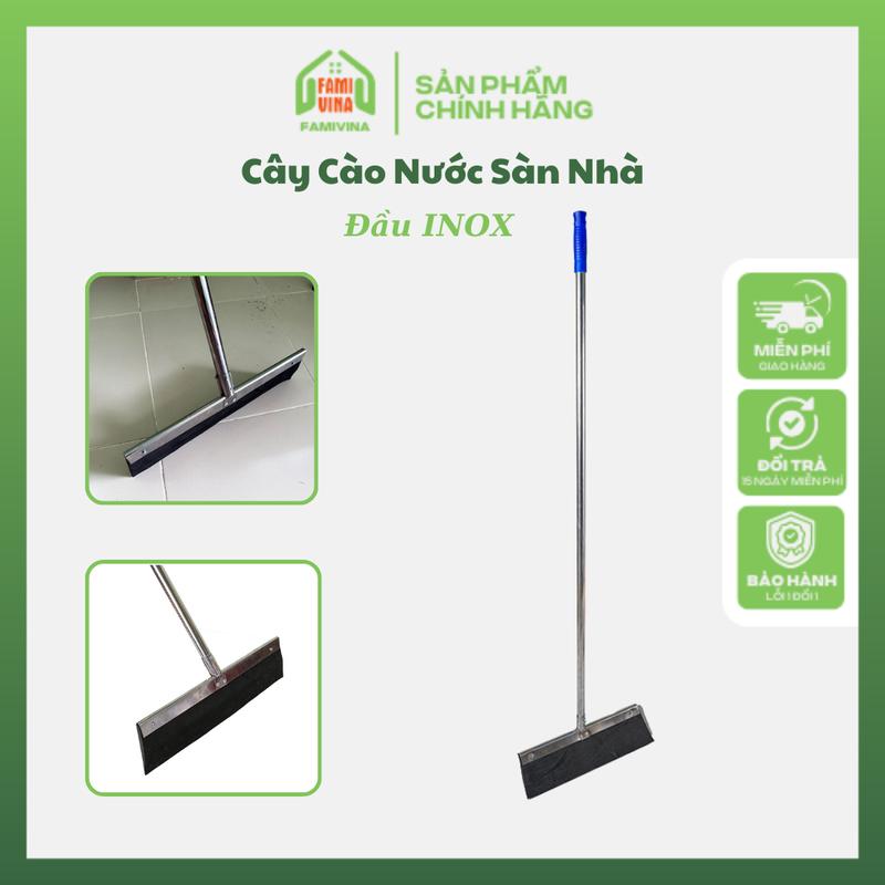 Cây cào nước bàn lau chất liệu inox, đầu quét mút xốp - Cây gạt nước sàn nhà khô thoáng hiệu quả
